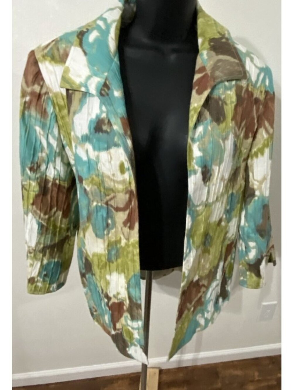 Alfred Dunner Women’s Size 14 Blazer Multi-Color Open Front Floral